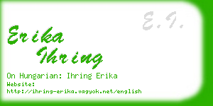 erika ihring business card